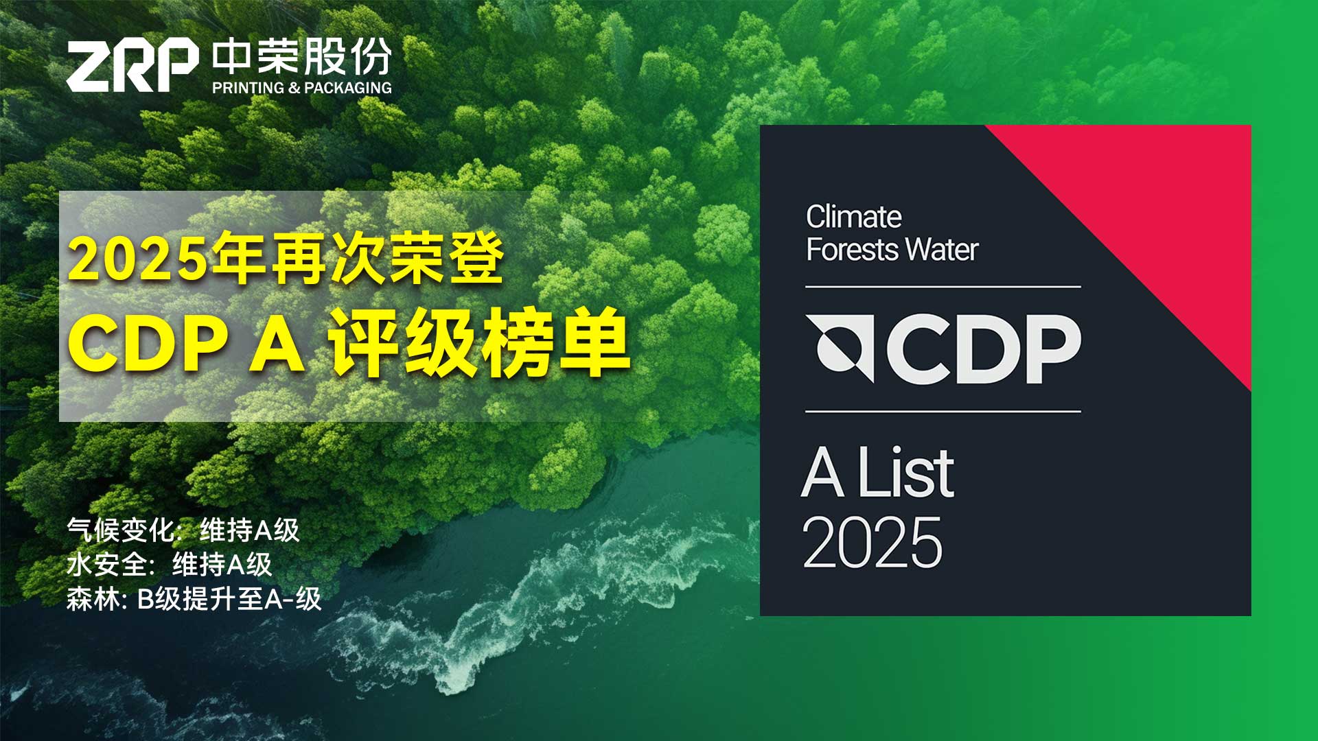 蝉联荣耀！人生就是搏官方网站股份连续两年荣获CDP“A级”环保评级，启航2026高质量可持续发展新征程